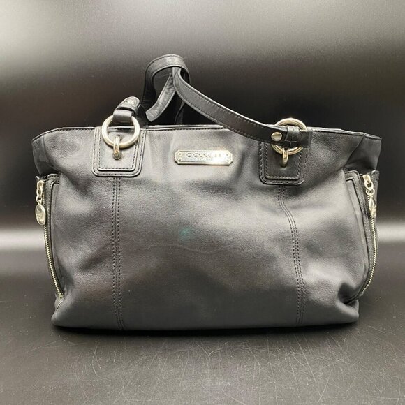 Coach F19252 Black Leather Gallery Tote Bag